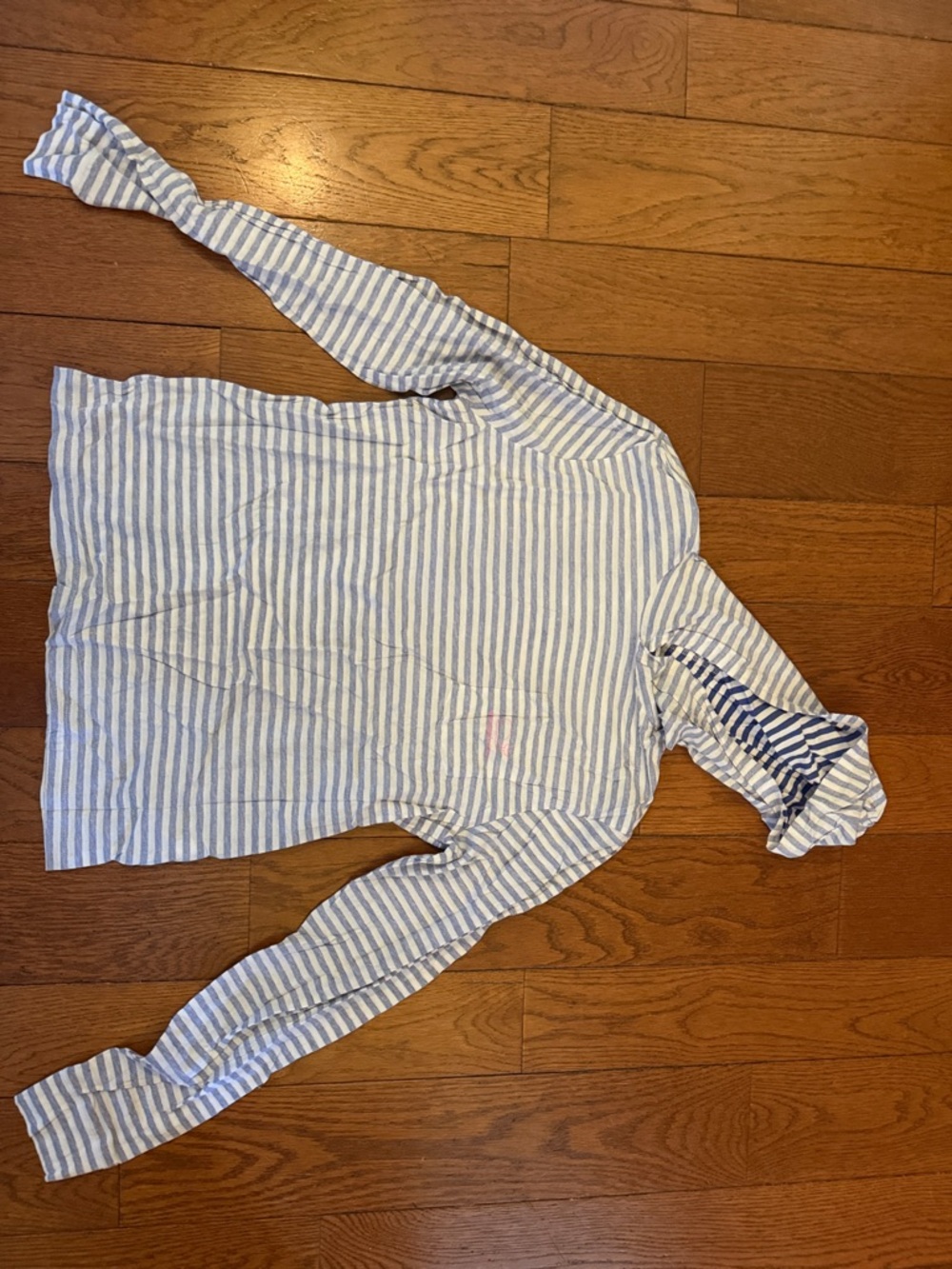 Vineyard Vines Girl's Light Blue & White Striped Hooded Long-Sleeve Top